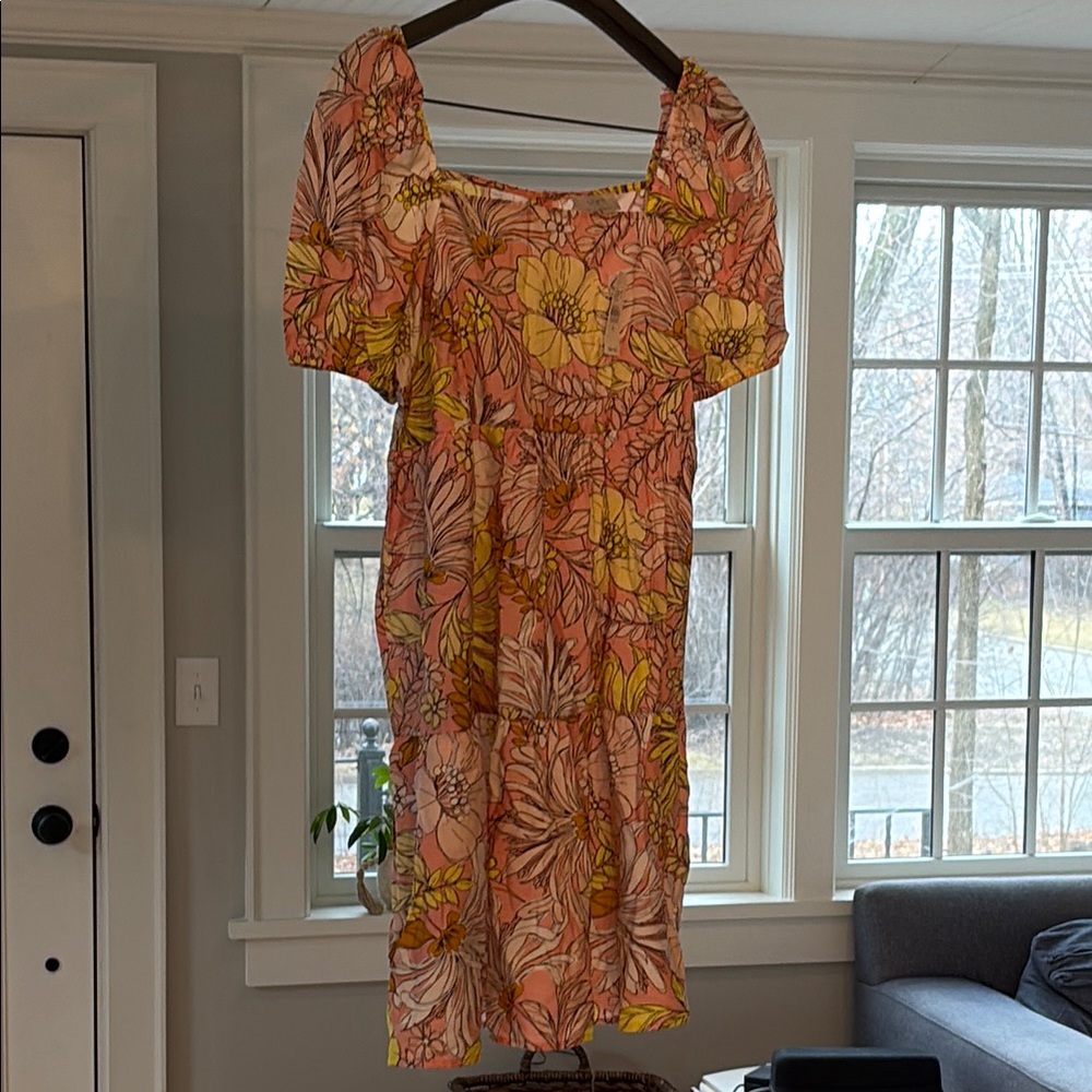 Floral Pink and Yellow Dress